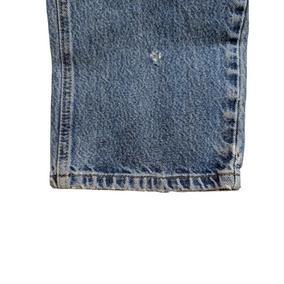 DESTROYED Vintage 90s Y2K WRANGLER Denim Jeans 31x29 ACTUAL Workwear Grunge Dad - Picture 6 of 9